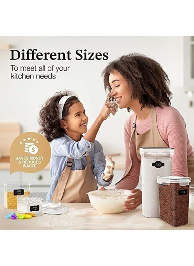 Arabest - 36 Pack Cereal & Dry Food Storage Containers,Stackable Boxes Containers for Kitchen Food,Airtight Plastic Kitchen Storage Organizer for Sugar, Snack, Baking Supplies - Image 1