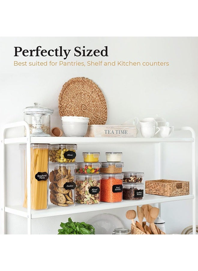 Arabest - 36 Pack Cereal & Dry Food Storage Containers,Stackable Boxes Containers for Kitchen Food,Airtight Plastic Kitchen Storage Organizer for Sugar, Snack, Baking Supplies - Image 1