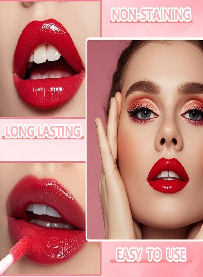 Eakroo 10 Colors Lip Stain Tint Set, Korean Lip Gloss Watery Lip Stain Set, Natural Moisturizing Korean Lip Tint, High Pigment, Long-Lasting, Non-Stick Cup, Vivid Color, Lip Tint Makeup (Set A) - Image 3