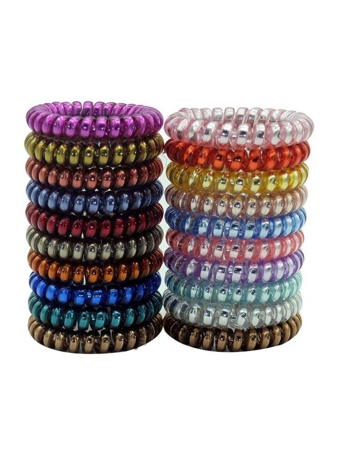 Gemocracy sprial Telephone Wire | Spiral Elastic Band | Bracelet | Ponytail Holder Hair Rubber Bands (pack of 15 pcs) - Image 1