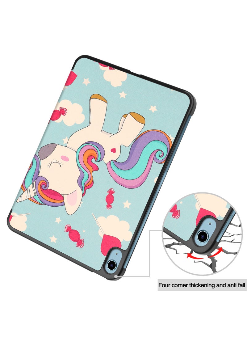 Case for IPad (A16) 11th/10th Generation Case(2025/2022 10.9 Inch) Convenient Magnetic Attachment Two-Way Trifold Stand Lightweight Protection Auto Sleep/Wake Rebound Series (Unicorn) - Image 5