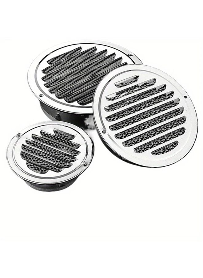 شبكة تهوية معدنية دائرية 70 مم مع صمام عادم مزين بنقوش أوراق زخرفية - Image 2