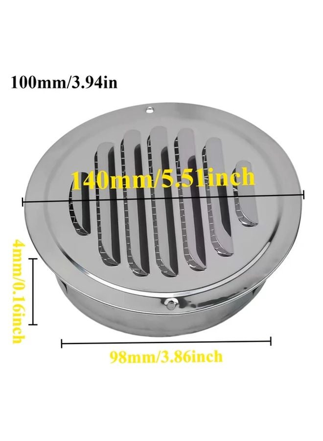 شبكة تهوية معدنية دائرية 70 مم مع صمام عادم مزين بنقوش أوراق زخرفية - Image 3