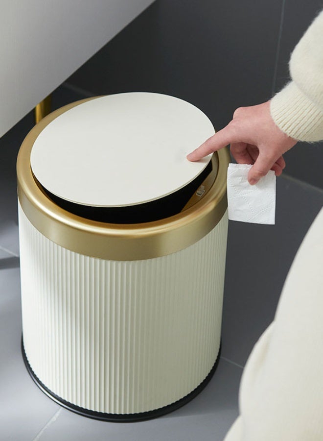 Monda 15L Double Barrel Trash Can High Appearance For Home Living Room Kitchen Bedroom Indoor Outdoor New Style Light Luxury Press Type With Lid​ - Image 1