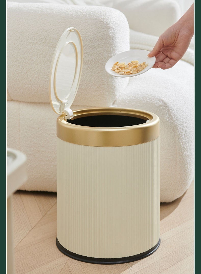 Monda 15L Double Barrel Trash Can High Appearance For Home Living Room Kitchen Bedroom Indoor Outdoor New Style Light Luxury Press Type With Lid​ - Image 3
