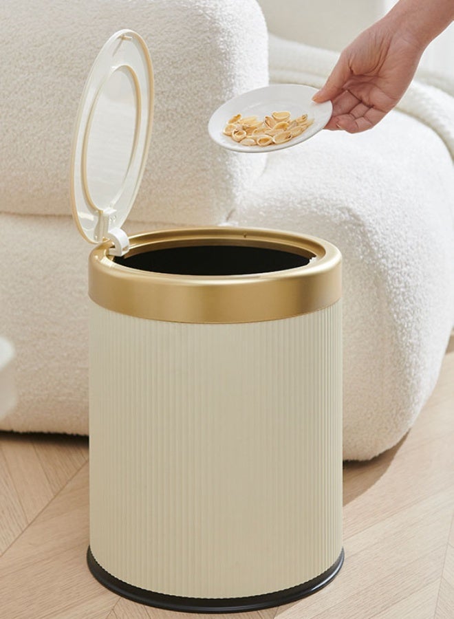 Monda 15L Double Barrel Trash Can High Appearance For Home Living Room Kitchen Bedroom Indoor Outdoor New Style Light Luxury Press Type With Lid​ - Image 5