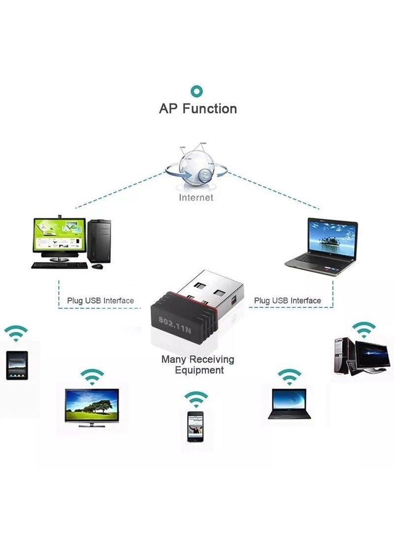 150Mbps Mini USB Wireless WiFi Adapter Usb 2.0 802.11b/g/b 2.4GHz LAN Internet Network Adapter Receiver - Image 3