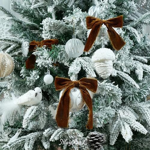 MAYREEL 2 Inch Brown Velvet Ribbon Hand Torn Mahogany Silk Frayed Edge for Bridal Bouquets Invitations Wedding Vow Books Gift Baskets Hair Bows 3 Yards - Image 4