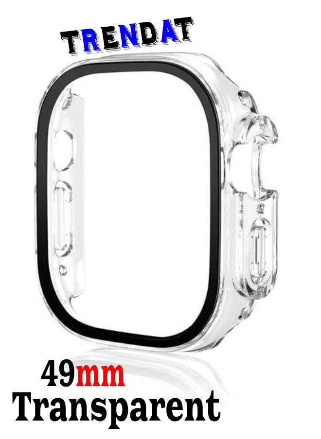 Generic - Full Protection Glass Screen Protector Case For Apple Watch Ultra 49mm - Transparent - Image 1