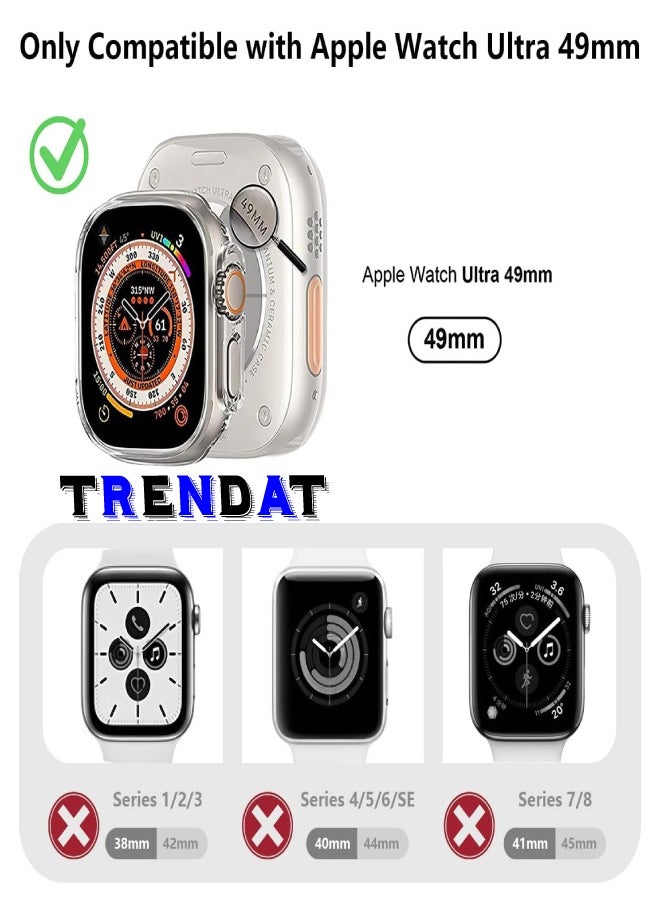 Generic - Full Protection Glass Screen Protector Case For Apple Watch Ultra 49mm - Transparent - Image 1