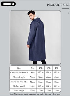 DUNISO Reusable Rain Coat for Adult, Oxford Cloth Waterproof Rain Weat, Lightweight Comfortable Raincoat for Outdoor Camping Fishing, Portable Rain Ponchos for With Hood and Drawstring  - Image 4