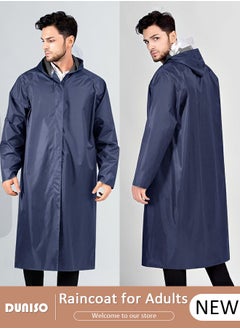 DUNISO Reusable Rain Coat for Adult, Oxford Cloth Waterproof Rain Weat, Lightweight Comfortable Raincoat for Outdoor Camping Fishing, Portable Rain Ponchos for With Hood and Drawstring  - Image 1