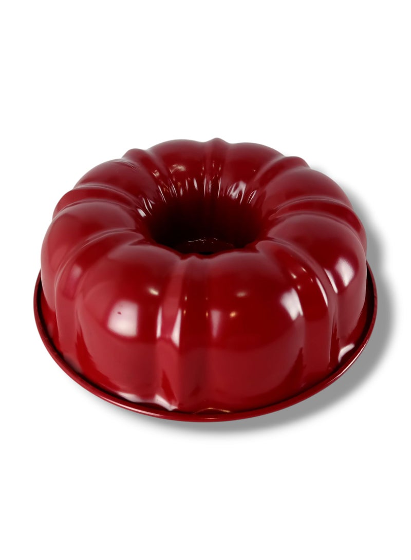 قالب كيك دائري معدني غير لاصق - لون أحمر - Image 1