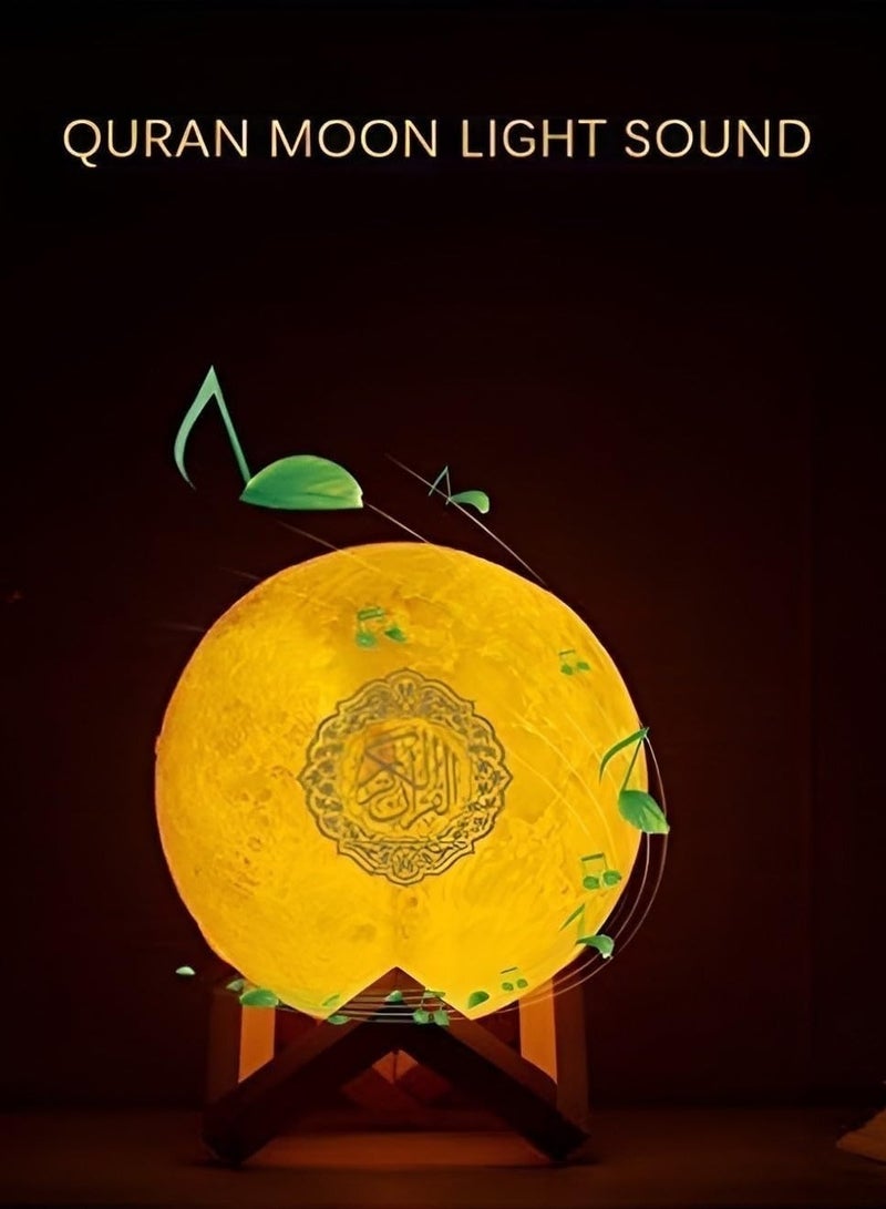 Houmt Moon Lamp with Quran Speaker Portable Islamic 3D Moon Light Quran Speaker with Stand Multi Colors LED Night Light Remote Control Bluetooth Quran Speaker - Image 3