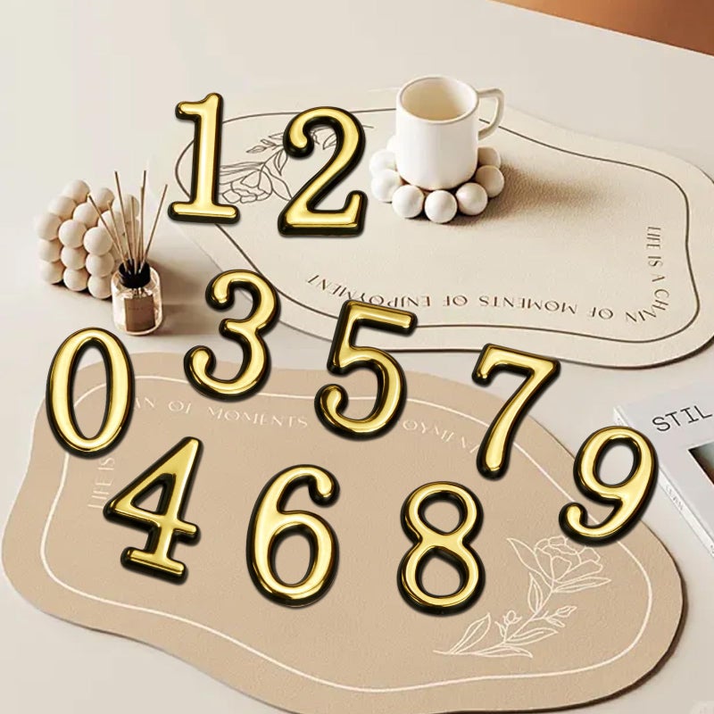 opasyo 30 Pieces Mailbox Numbers for Outside 2 inch 0-9 Self-Adhesive Mail Box Numbers,3D Gold House Numbers for Mailbox, Apartment, House, Trash Bins,Office Hotel Room (Gold, 2inch) - Image 3