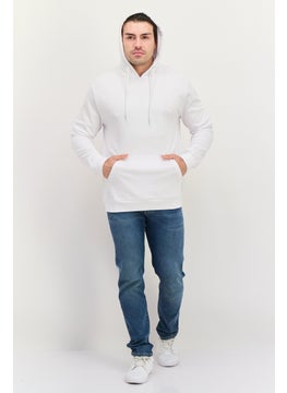 Gazzarrini Men Hooded Brand Logo Long Sleeves Sweatshirt, White  - Image 3