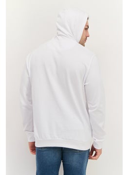 Gazzarrini Men Hooded Brand Logo Long Sleeves Sweatshirt, White  - Image 4