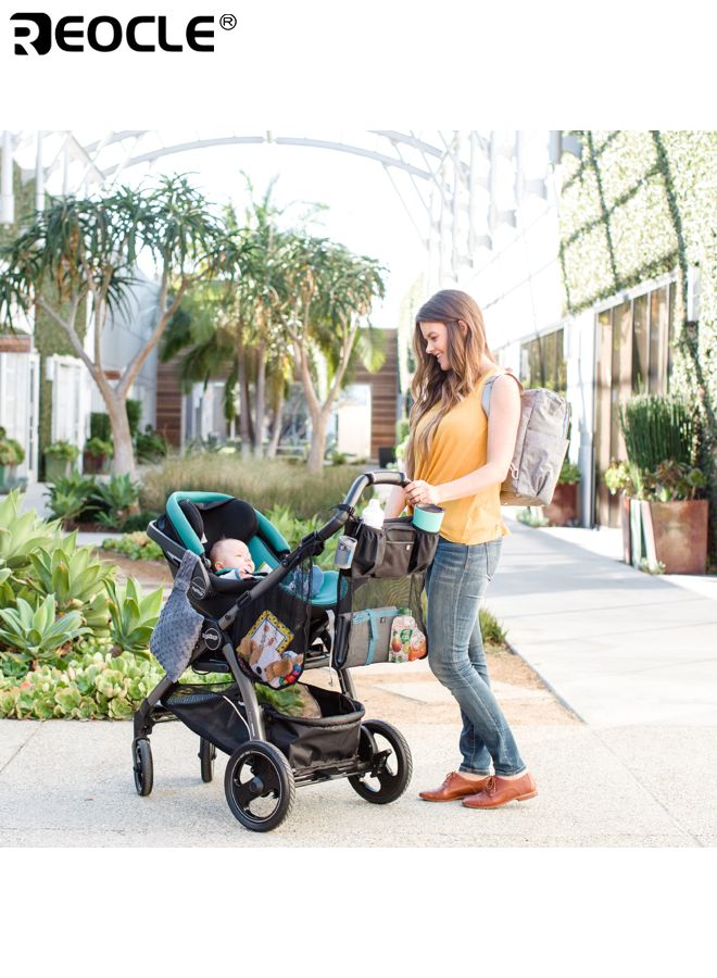 REOCLE Baby's Stroller Cargo Net with Mesh Bag Design and Adjustable Straps Universal Organizer Attachment with Non-Slip Feature for Baby Accessories Storage - Image 5