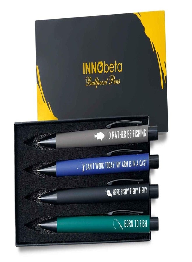 InnoBeta Fishing Gifts for Men Guys, Unique Fishing Ballpoint Pen Set of 4, Perfect for Dad, Husband, Coworkers, Friends - Image 1