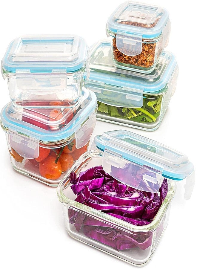 Moss & Stone 10-Piece Kitchen Glass Food Storage Containers Set with Lids, Clear Leak-Proof, BPA-Free Airtight Meal Prep Glass Containers - Oven, Freezer, Microwave & Dishwasher Safe - Image 1