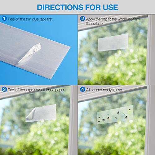 Faicuk 20-Pack Clear Window Fly Traps Sticky Flys Strip for Indoor Houseflies Nontoxic and Pesticide-Free - Image 3