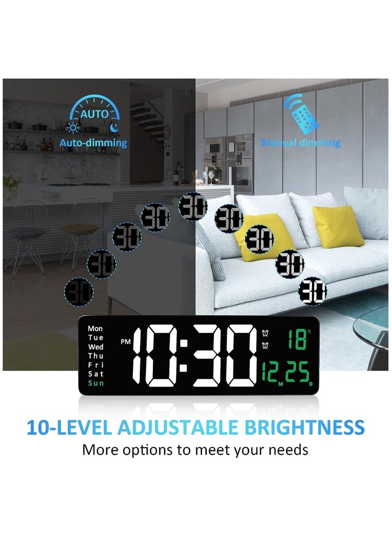 Digital Wall Clock with Large Display 16 inch Alarm Clock with Remote Control LED Digital Clock Large Clock Automatic Brightness Dimmer Big Clock with Date, Week, Temperature - pzsku/Z54EC6F1678BE9A967B34Z/45/_/1698114546/3f698c68-b774-40b8-89ff-b00c2a5add4e