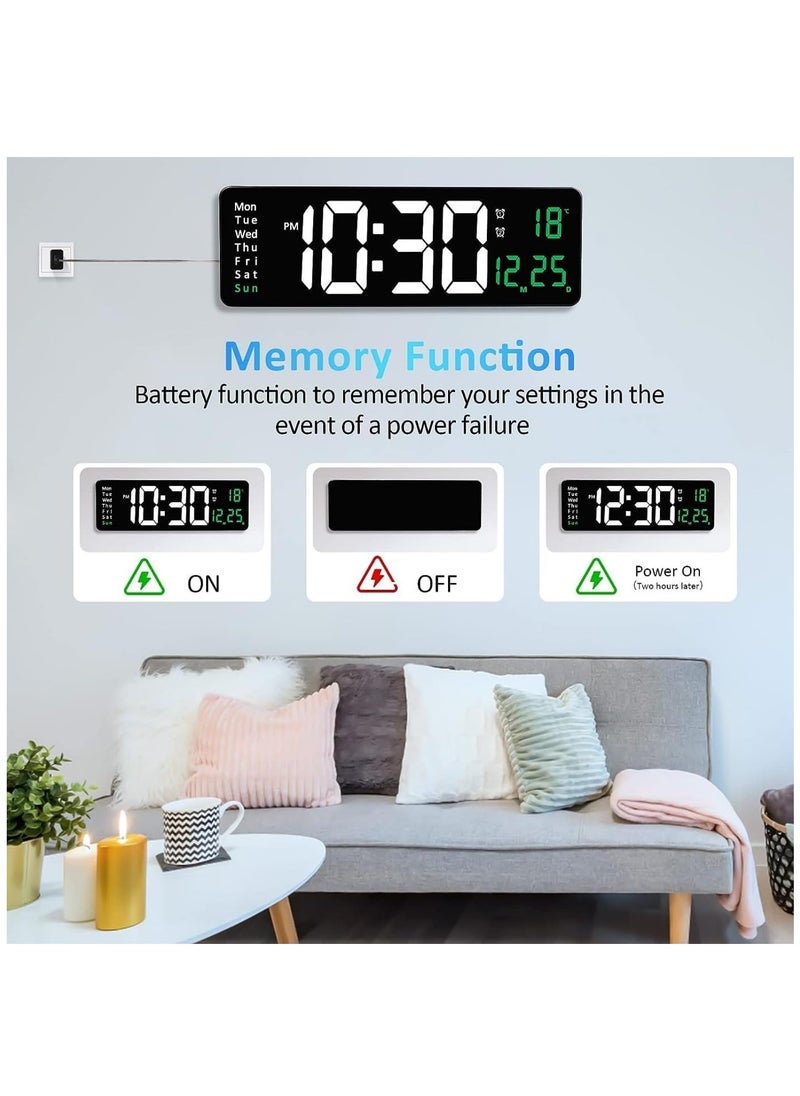 Digital Wall Clock with Large Display 16 inch Alarm Clock with Remote Control LED Digital Clock Large Clock Automatic Brightness Dimmer Big Clock with Date, Week, Temperature - pzsku/Z54EC6F1678BE9A967B34Z/45/_/1698114547/ff5dd70a-8b4e-4ded-b6dd-e880e3fb3aef