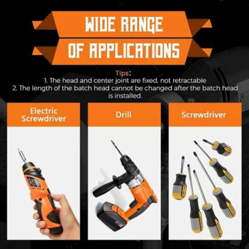 ويوبلز قضيب وصلة سداسي تلسكوبي، قضيب تمديد لولبي للمثقاب الكهربائي 1/4 بوصة، مجموعة تمديد لقمة المثقاب 3/5/6 بوصة، قضيب تمديد لولبي للمثقاب الكهربائي بساق 1/4 بوصة، حامل لقمة مغناطيسي. (3 قطع) - Image 5