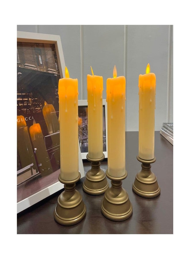 The Decor Cycle 2 Pcs LED Pillar Candle with Rustic Stand| Romantic Love Gift for Him/Her | Candle Light for Couple Decor, Home Decor, Candlelight Dinner, Bedroom, Janmashtami - Image 1