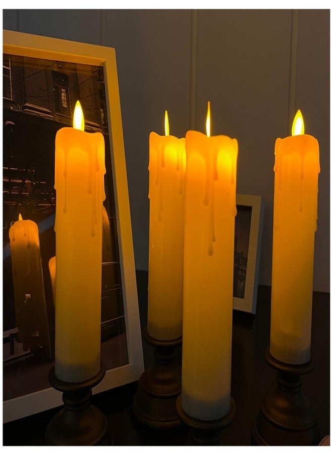 The Decor Cycle 2 Pcs LED Pillar Candle with Rustic Stand| Romantic Love Gift for Him/Her | Candle Light for Couple Decor, Home Decor, Candlelight Dinner, Bedroom, Janmashtami - Image 2