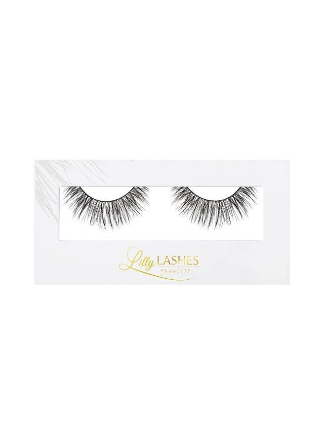 Lilly Lashes - in Diamonds - Natural Looking Lashes Mink | False Eyelashes | Lite Wispy Lashes | Fake Lashes | Eyelashes Natural Look | Strip Lashes | Round Shape | 15mm length, Reusable Up to 15 wears - Image 1