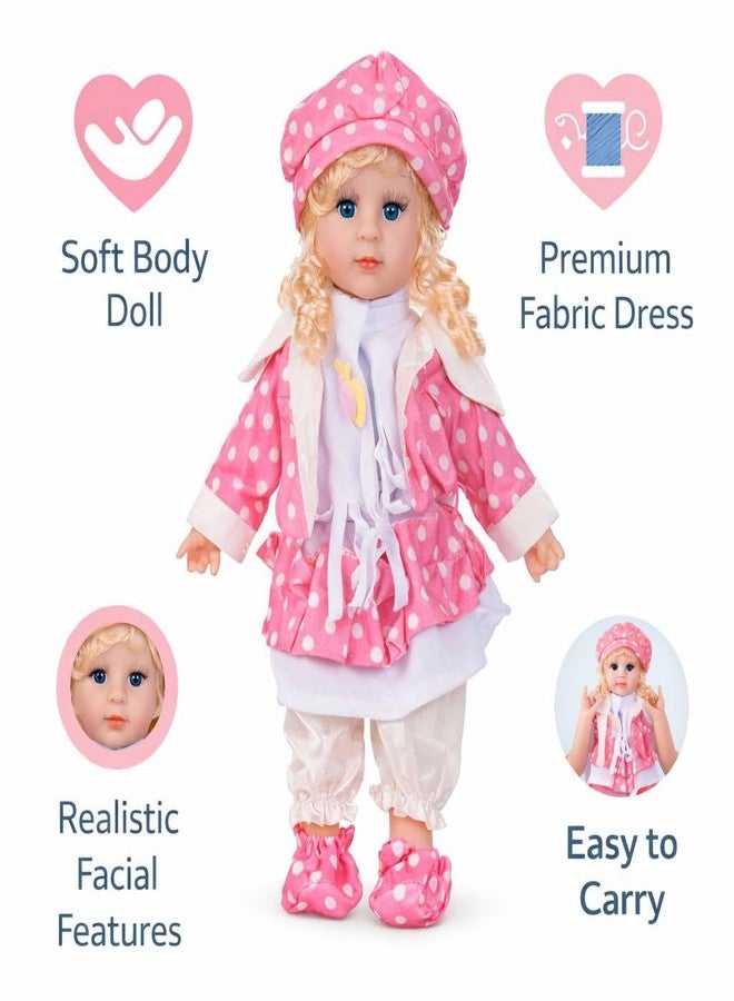 Dimitra Cute Baby Doll Soft Plush Musical Poem Baby Girl Doll |Big Size Original | Plush Soft Clothing |Cute Looking Poem Baby Girl Doll 40 cm (Colour and Dress as per Stock) - Image 3