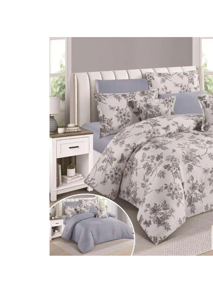 ليفور مفرش نفرين صيفي قطن %100فخم حشوه ممتازه ثابته مكون من 8قطع / king size230*250 - Image 2