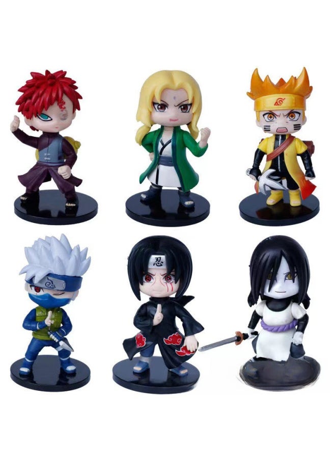 Naruto Hand-made Model Full Set Of Doll Q Version Naruto Sasuke Kakashi I Love Luo Ban Xiao Organization Ornaments-Color:67 Generations Of Pirates 1 Price (set Of 9 Times)  - Image 4