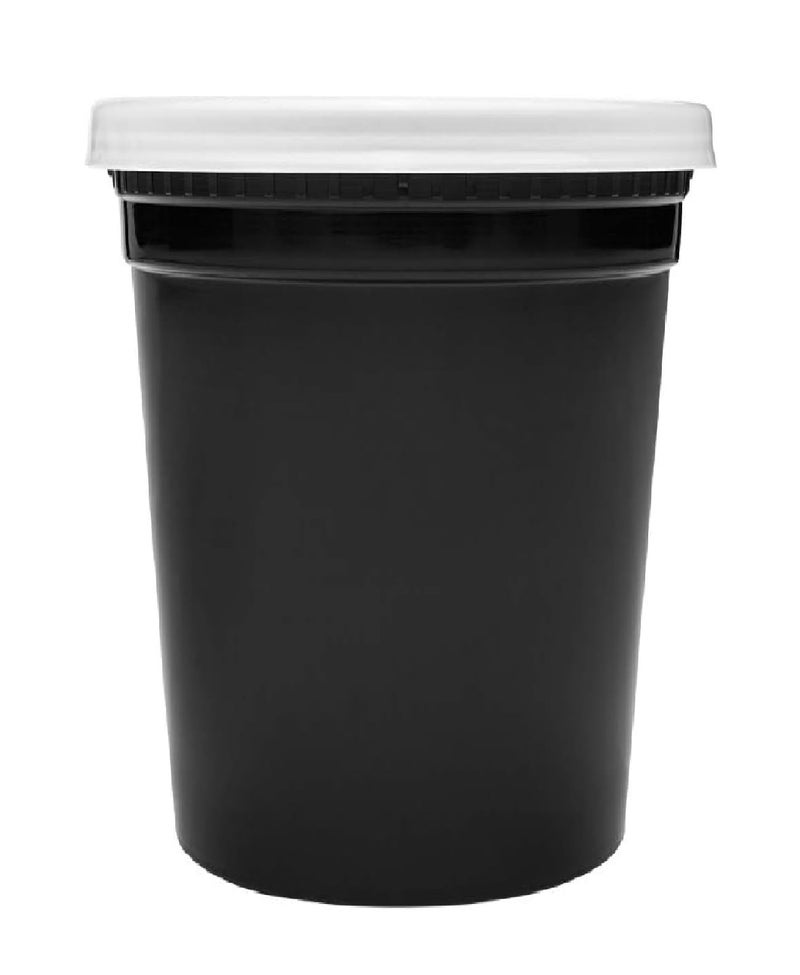 V4L Black Round Takeout Food Containers Food Storage Containers With Lids Freezer Safe | Meal Prep | Microwavable Dishwasher | Leakproof | BPA Free (1000ml Pack of 50) - Image 5