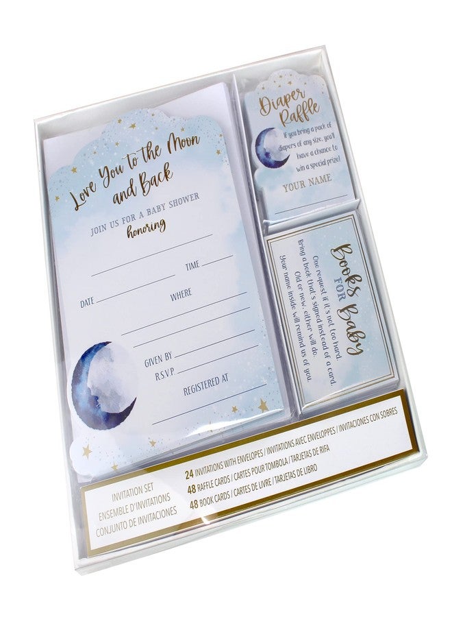 Lillian Rose"Love You to The Moon and Back" Baby Shower Invitation Set,Blue,24BS620 in - Image 5