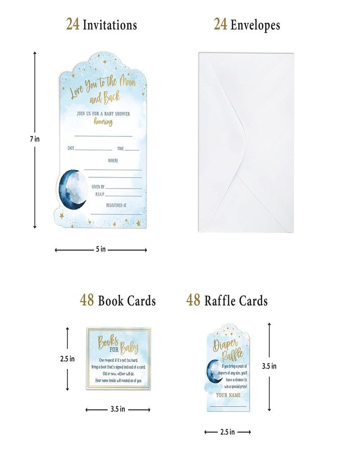 Lillian Rose"Love You to The Moon and Back" Baby Shower Invitation Set,Blue,24BS620 in - Image 4