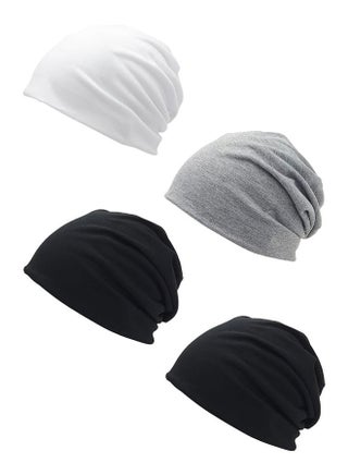 4pcs Slouchy Beanie Hat for Women Men, Lightweight Oversize Large Thin Night Sleeping Cap