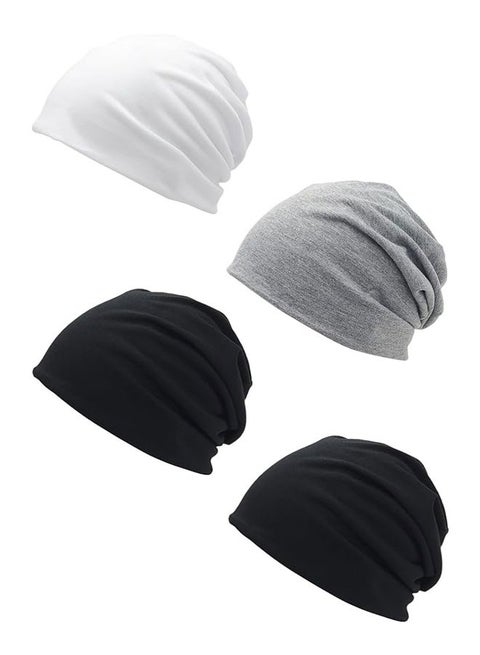 4pcs Slouchy Beanie Hat for Women Men, Lightweight Oversize Large Thin Night Sleeping Cap