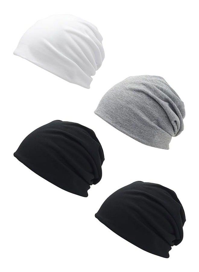 HAWAWA 4pcs Slouchy Beanie Hat for Women Men, Lightweight Oversize Large Thin Night Sleeping Cap  - Image 1