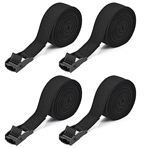 Kshineni Tie Down Straps 4 Pcs Lashing Strap 8.2' x 1" Adjustable Heavy Duty Cam Buckle Cinch Straps for Cargo, Trucks, Luggage, Trailer, Motorcycle (Black) - Image 1