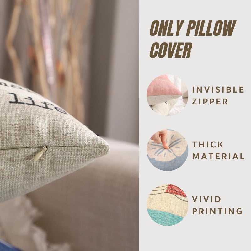 TRENDIN Gone Fishing Pillow Cover 20x12 Inch Retro Lakeside Decor Cushion Cover Oblong Pillowcase for Sofa Couch Linen PL1019TR - Image 5