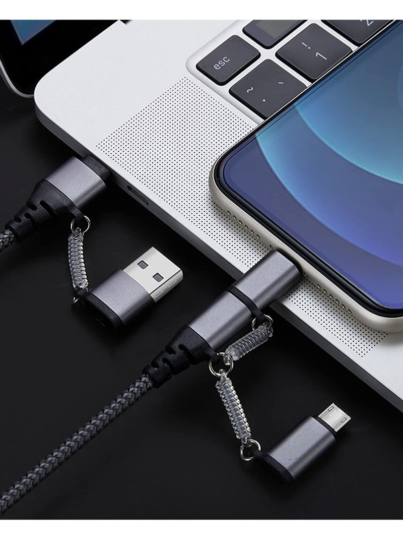 Fast Charging Cable, USB C PD 60W 3A Data Sync Nylon Braided Cord USB A/C to Type C/Micro/for iPhone Adapter, QC Charging Cable for iPhone Laptop Tablet Phone Galaxy Huawei HTC LG - Image 2