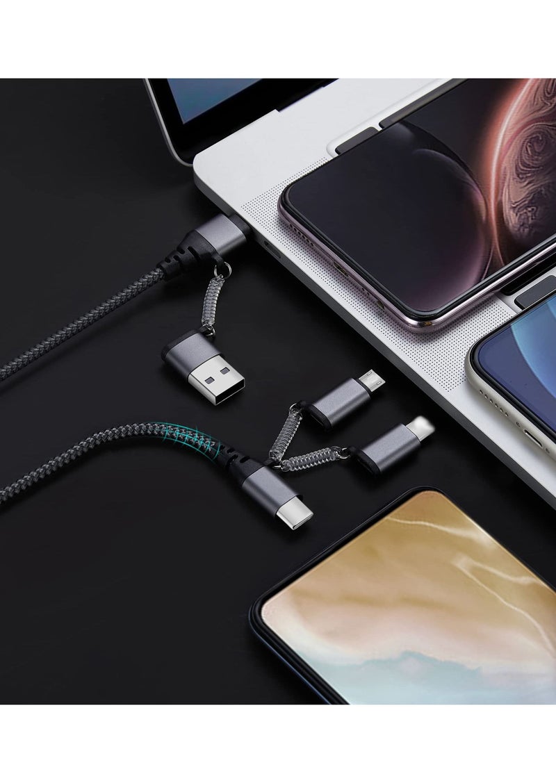 Fast Charging Cable, USB C PD 60W 3A Data Sync Nylon Braided Cord USB A/C to Type C/Micro/for iPhone Adapter, QC Charging Cable for iPhone Laptop Tablet Phone Galaxy Huawei HTC LG - Image 3