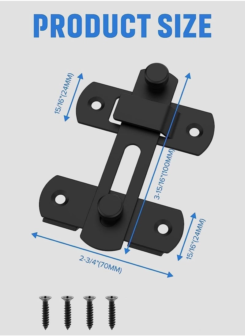 Generic Sliding Barn Door Lock Stainless Steel Gate Latches Flip Latch Safety Door Bolt Latch Lock for Wine Cabinet Bathroom Outdoor Garage Garden Closet Door  - Image 5