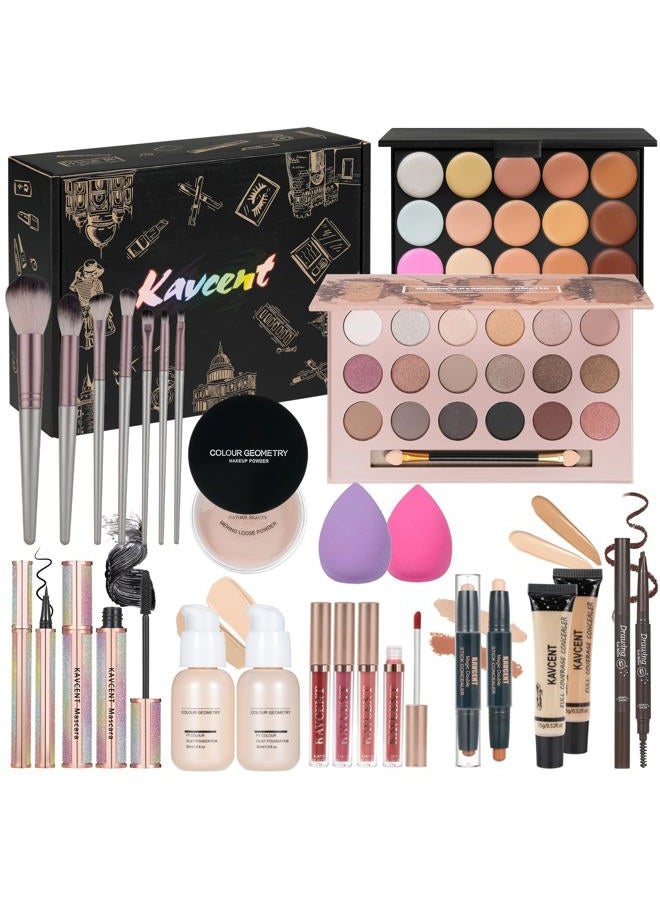 KAVCENT Makeup Sets Teens Makeup Kit for Women Full Kit Makeup Kits for Women Gift Eyeshadow Palette Concealer Makeup Kit for Teenagers Makeup Kits Christmas - Image 1