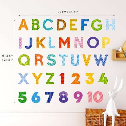 Decowall ملصقات حائط للأطفال من DECOWALL DS9-4003 بأحرف وأرقام كبيرة قابلة للإزالة والتطبيق على الحائط لغرف الأطفال وغرف النوم وغرف المعيشة - Image 5