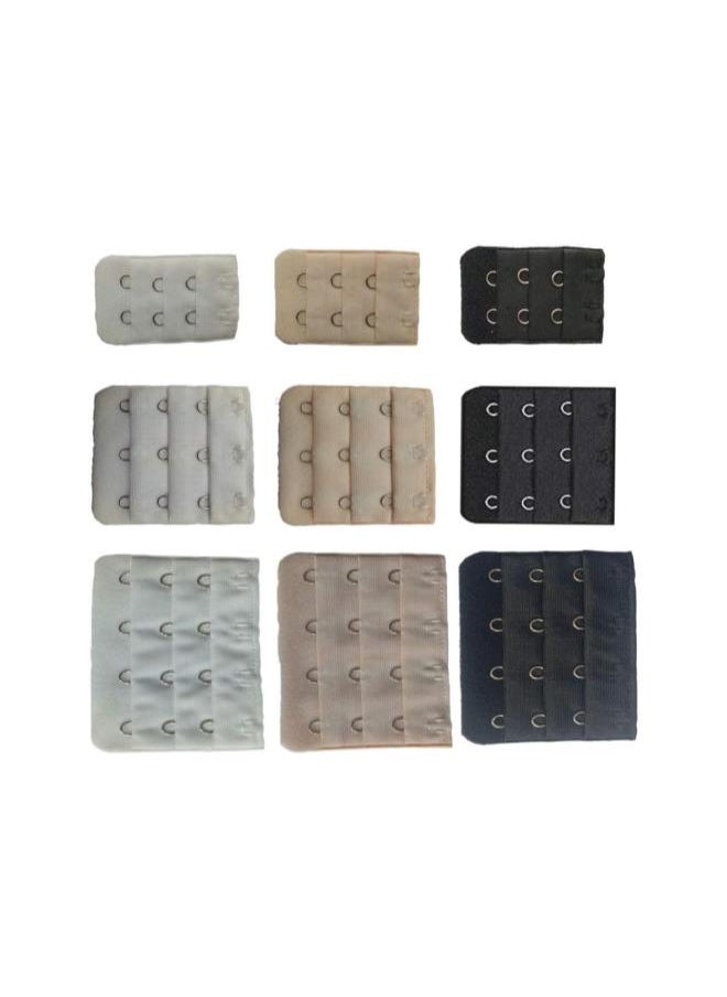 9 Pcs Bra Extenders Elastic Bra Band Extension Bra Strap Extensions Soft Bra Extenders Band 3 Rows 2/3/4 Hooks Bra Extender