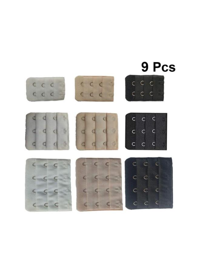 9 Pcs Bra Extenders Elastic Bra Band Extension Bra Strap Extensions Soft Bra Extenders Band 3 Rows 2/3/4 Hooks Bra Extender