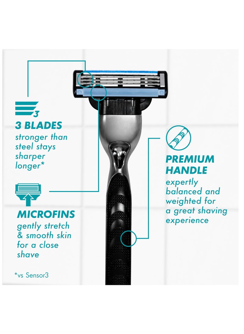 Gillette - Mach3 Razor Pack 1 Handle 6 Cartridge Blade - Image 1